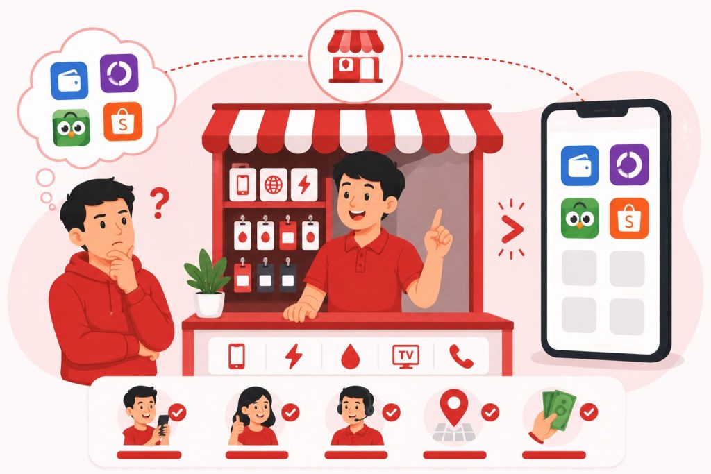 Kenapa Pelanggan Masih Butuh Konter Pulsa Meski Banyak Aplikasi Besar